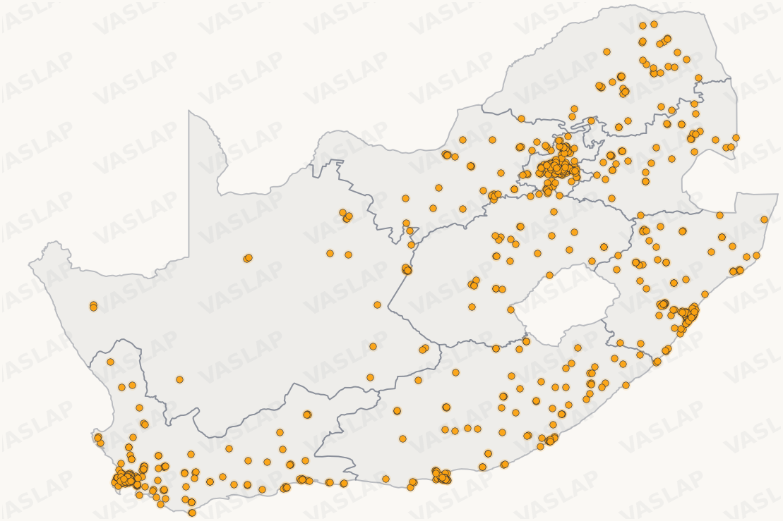 Astron Energy Locations Dataset | South Africa store distribution map