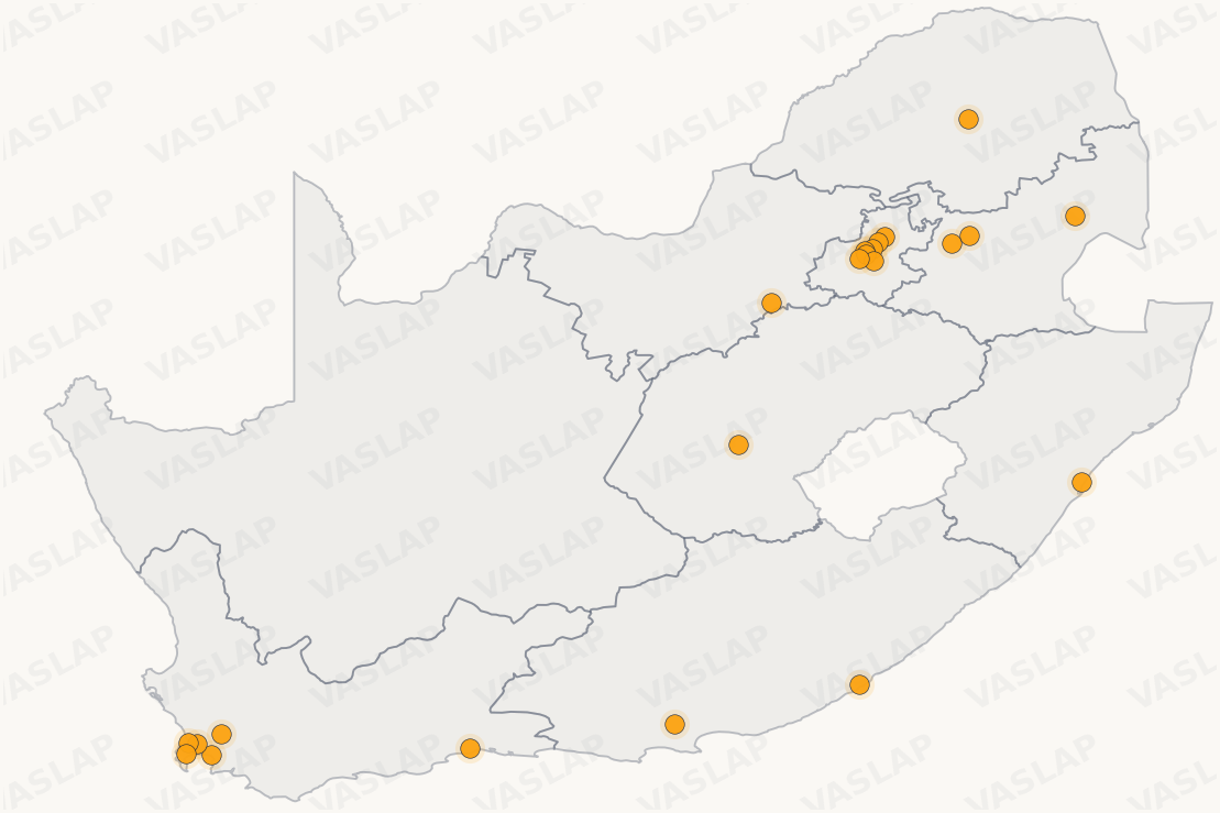 Store distribution across South Africa