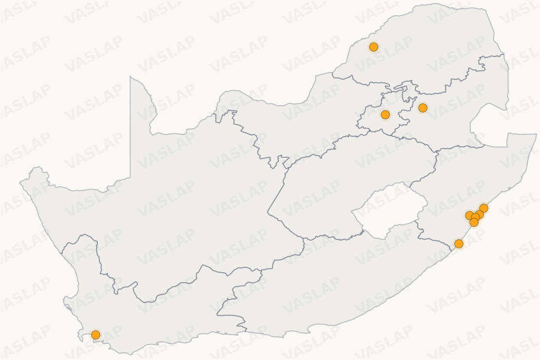 Store distribution across South Africa